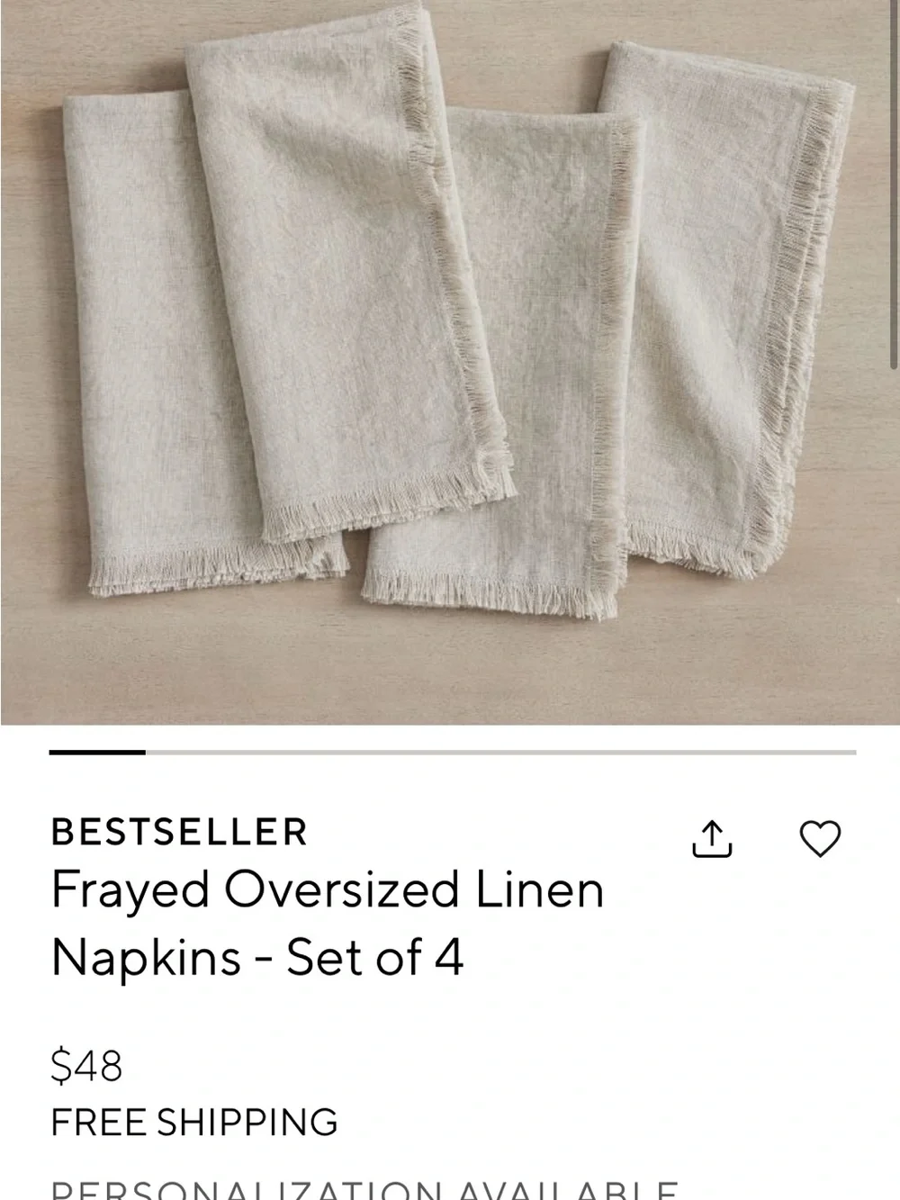 Pottery Barn set frayed